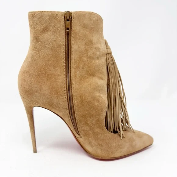 Christian Louboutin Tan Suede Ankle Boots - Picture 8 of 10